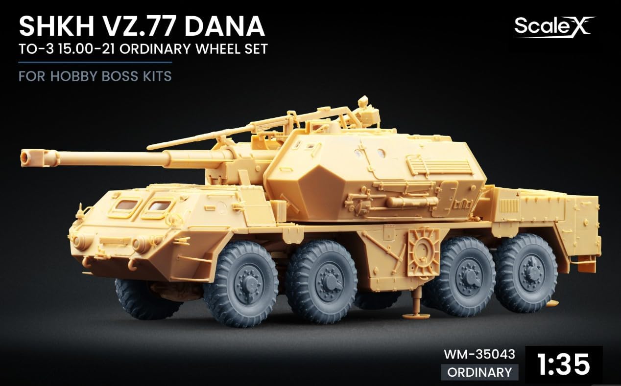 WM-35043 1/35 ShKH vz.77 Dana to-3 15.00-21 Ordinary Wheel Set for Hobby Boss Resin Model, 3D Printed Scale Model/Replica ScaleX