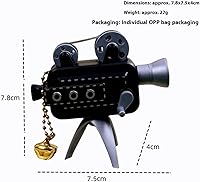 Vista 3 de Modelo de proyector de película retro en miniatura con trípode, película de estilo vintage de resina artesanal, mini accesorios de película