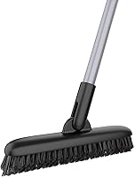 MR.SIGA Heavy Duty Grout Scrub Brush with Long Handle - Stiff V-Shape Bristles for Tile, Shower & Floor Deep Cleaning