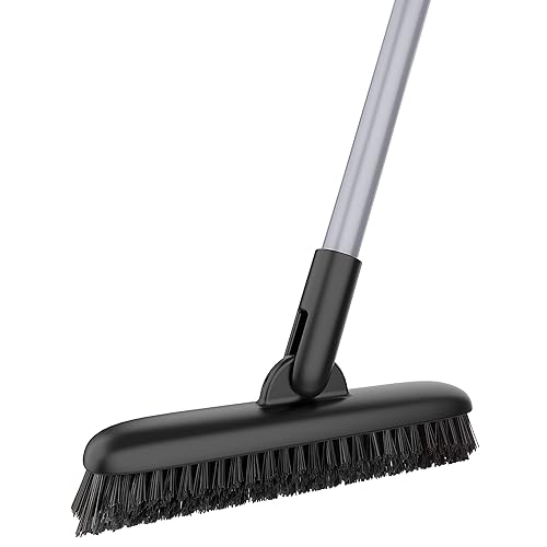 Heavy Duty Grout Scrub Brush with Long Handle, Shower Floor