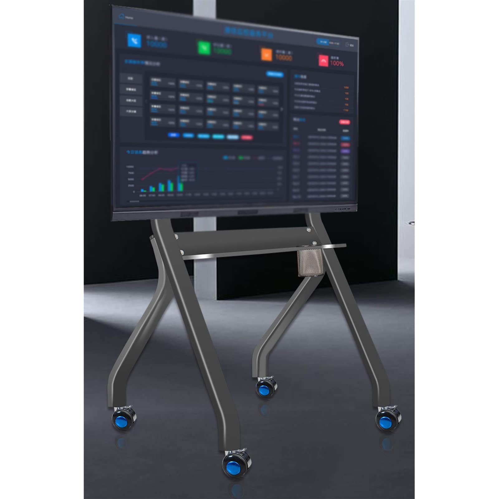 Supporto TV Supporto TV Home Supporto TV mobile dal pavimento al soffitto Ufficio Sala conferenze Display da 65/75/85/98 pollici Supporto verticale integrato Staffa TV