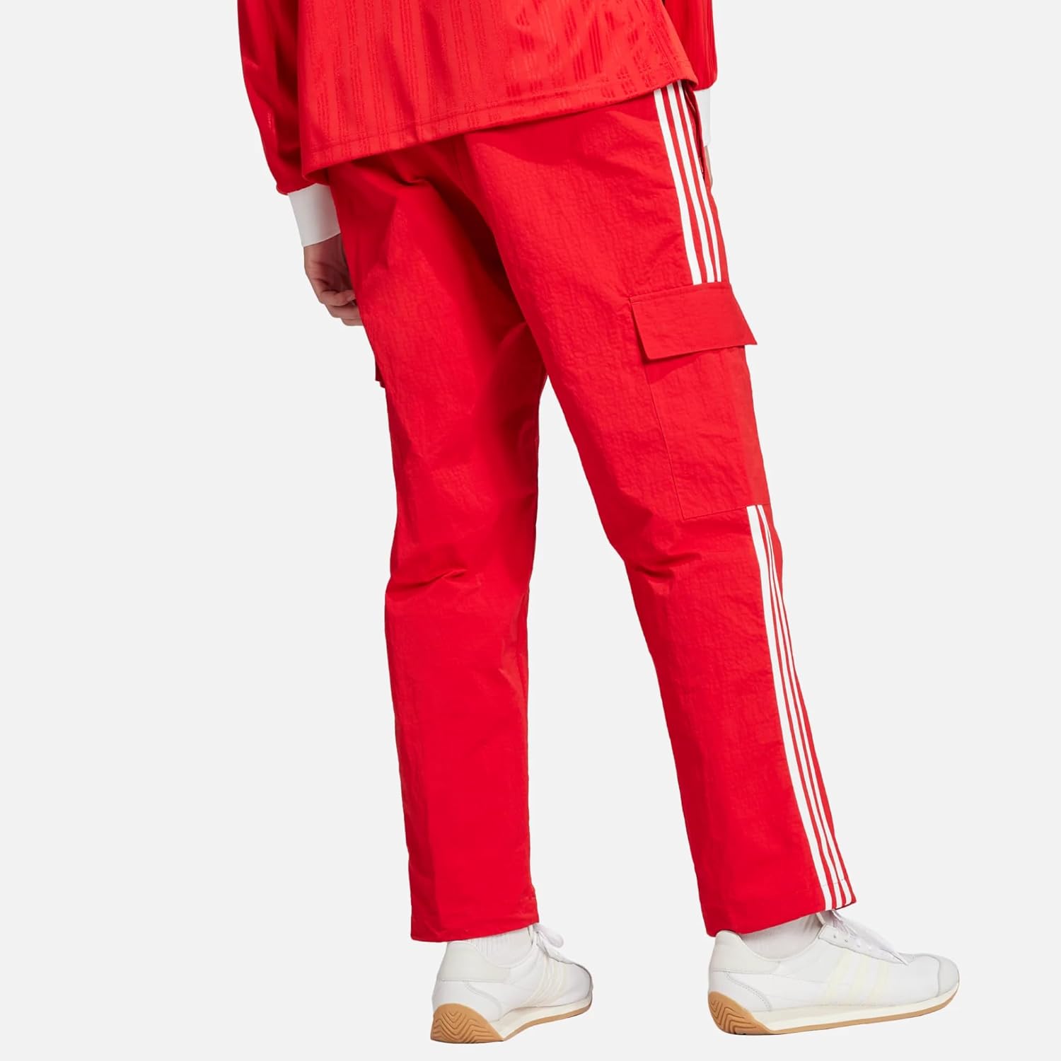 adidas Men's Originals 3 Stripe Cargo Joggers Athletic Pants, Better Scarlet Red/White, JN5446,Activewear (US, Alpha, Medium, Regular, Regular)