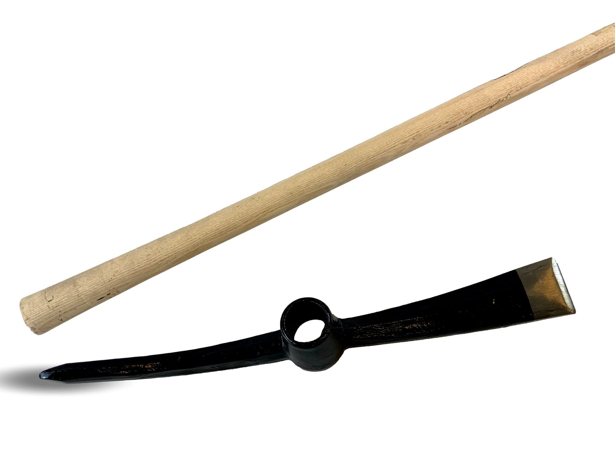 Pioche de terrassier (pic) | Manche de 90 cm en bois fabriqué en France | Panne en acier forgé avec pointe et langue | Racler et couper | Creuser décompacter ou épierrer | Kibros PIOCHM
