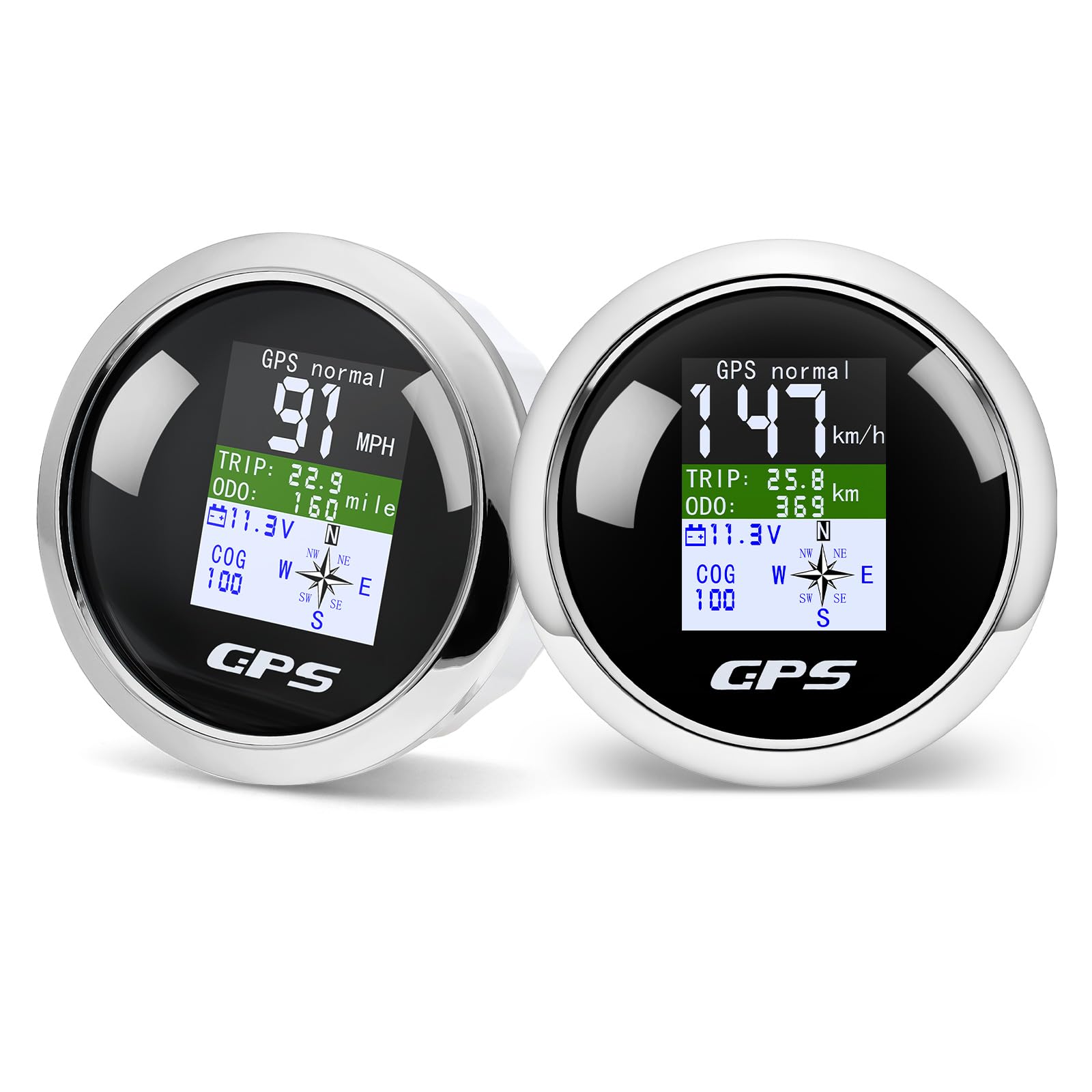 Tachimetro digitale GPS da 85 mm, con contachilometri, impermeabile IP67, per auto, barca, yacht, 12 V/24 V