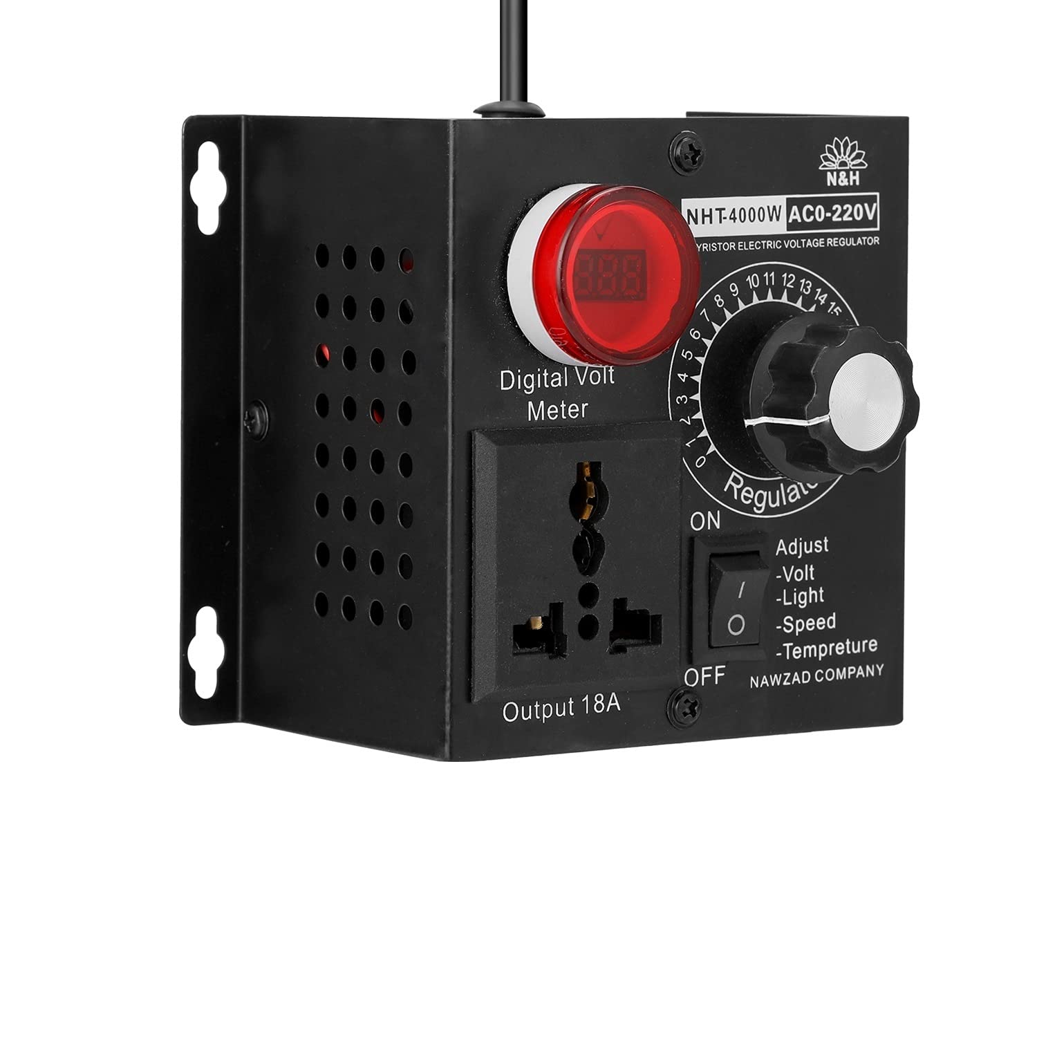 Bench Power Supply AC 220V 4000W Compact Variable Voltage Controller Speed Temperature Light Voltage Adjuatable Dimmer Transformator 220v 12v Variable Regulated Power Supply