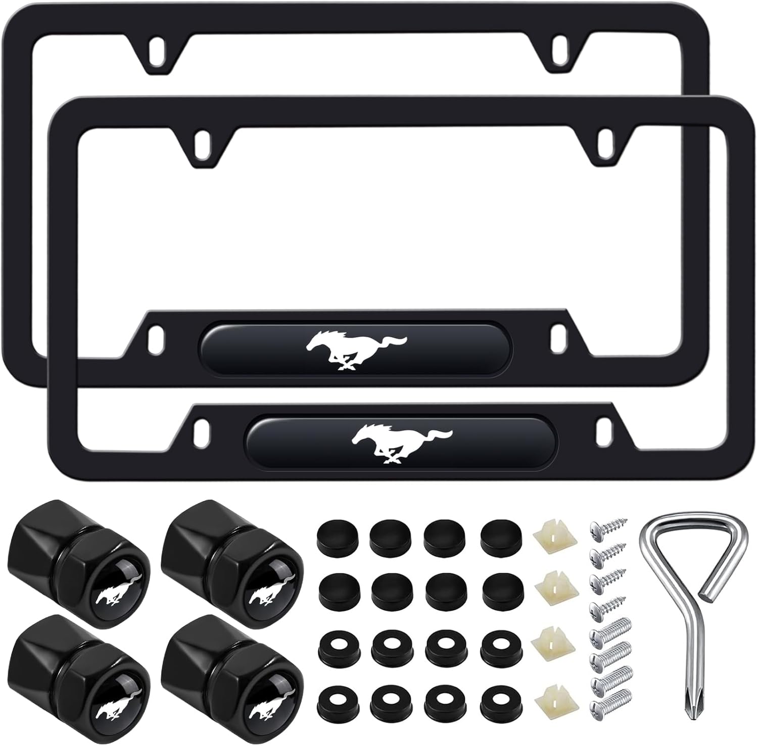 2PCS License Plate Frames for Ford Mustang Series, Car