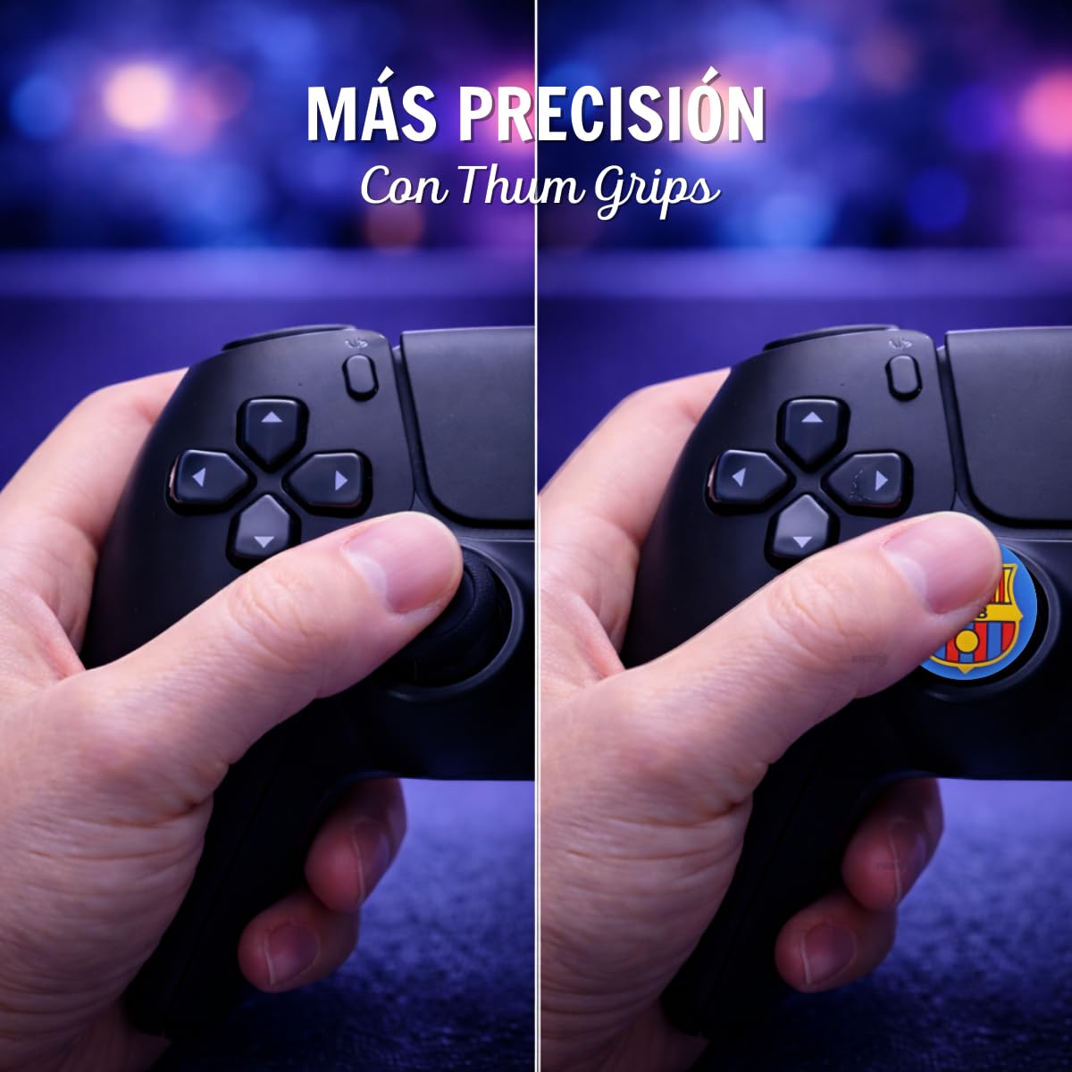 Tapas de Joystick compatibles con Mando PS4 - PS5, Thumb Grips para Mando Play 4, Accesorios PS5, Funda de Joystick Compatible con mandos PS 4 PS 5 Xbox y Switch 2 (Fútbol 2)