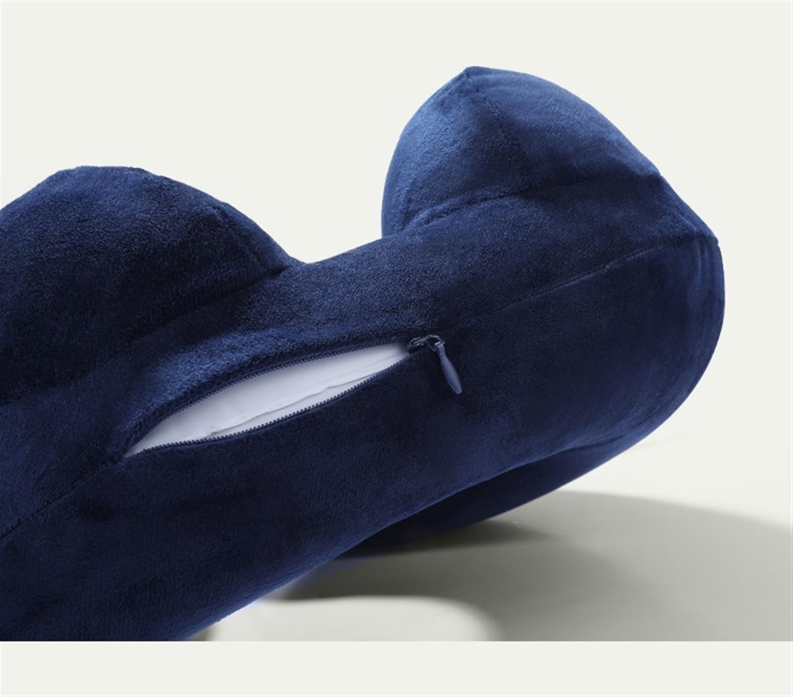 Poduszka Pod Kark do Samolotu Nadmuchiwana Poduszka Podróżna, Aksamitne Poduszki Podróżne Na Szyję Z Torbą Do Przechowywania Samolotów Pociągu(Blue-B)