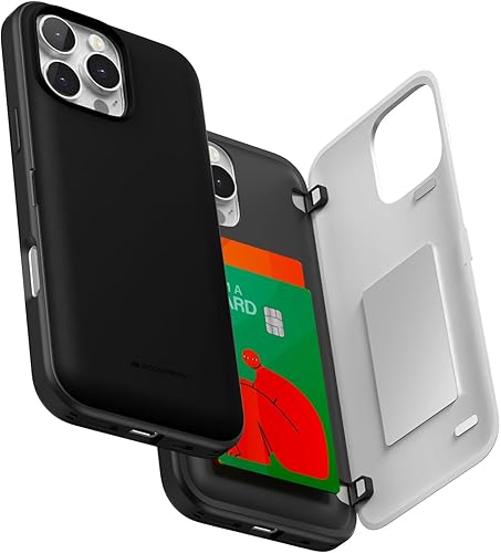 Miniatura 72 de GOOSPERY Parachoques magnético para puerta compatible con iPhone 15, funda con tarjetero, cartera con cierre magnético automático, protector