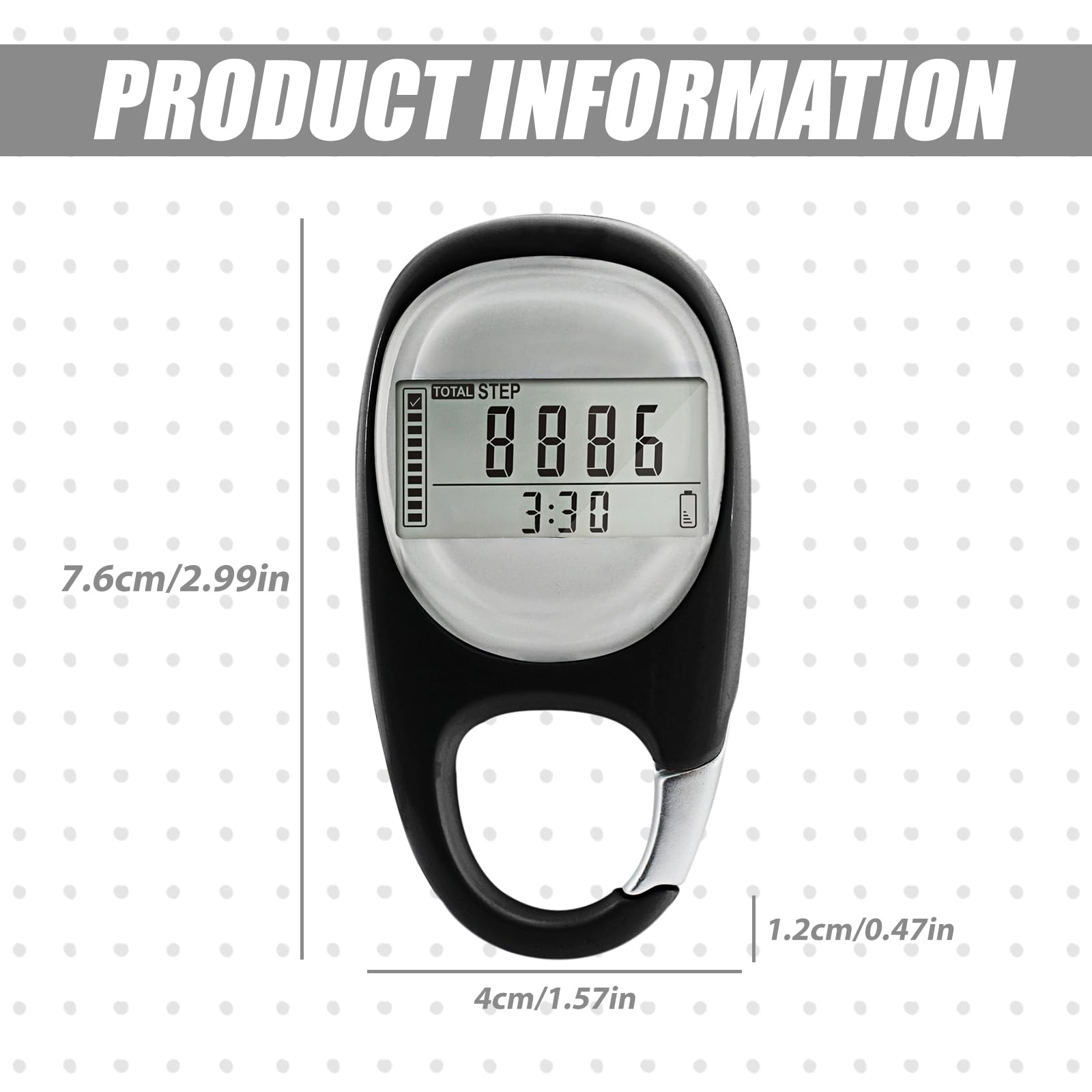 Podomètre 3D Numérique Portable avec Clip - Compteur de Calories Précis sans Application ni Téléphone, Idéal pour la Marche