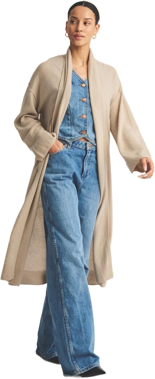 NAADAM Womens Lightweight Reversible Cashmere Shawl Duster