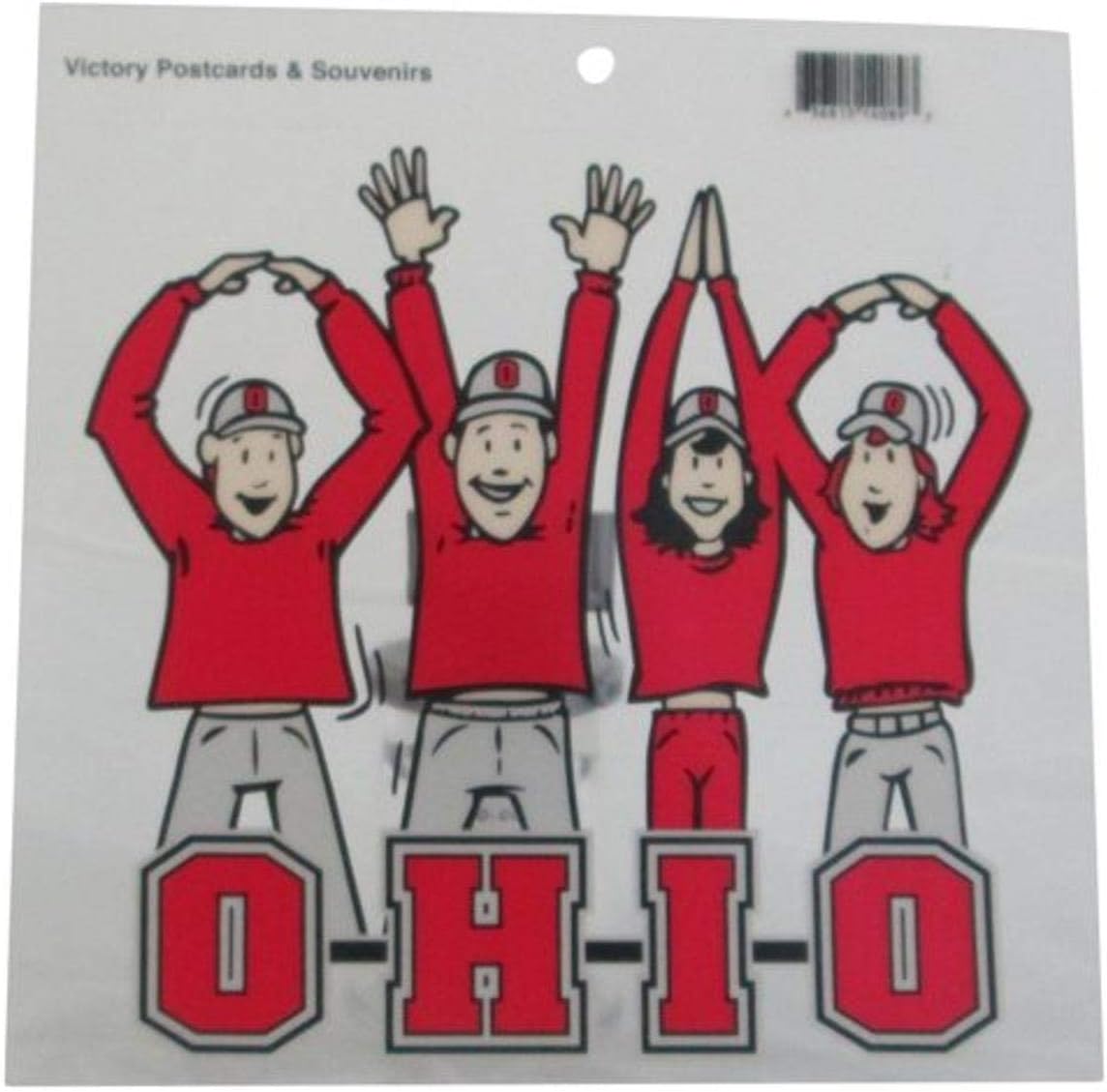 NCAA Ohio State Buckeyes Letters People Vinyl Window Cling, Scarlet, 7" x 6.25"