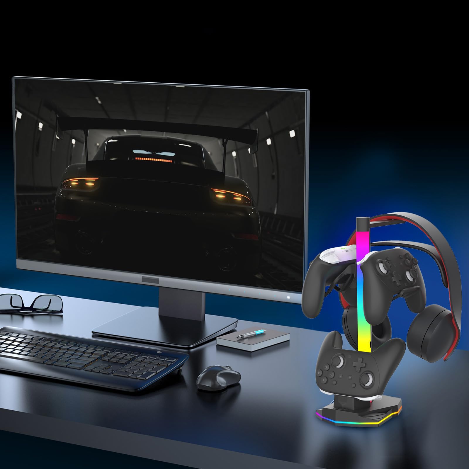 Dock station di ricarica per controller con porta USB di tipo C per cuffie Gamepad per supporto di ricarica da tavolo