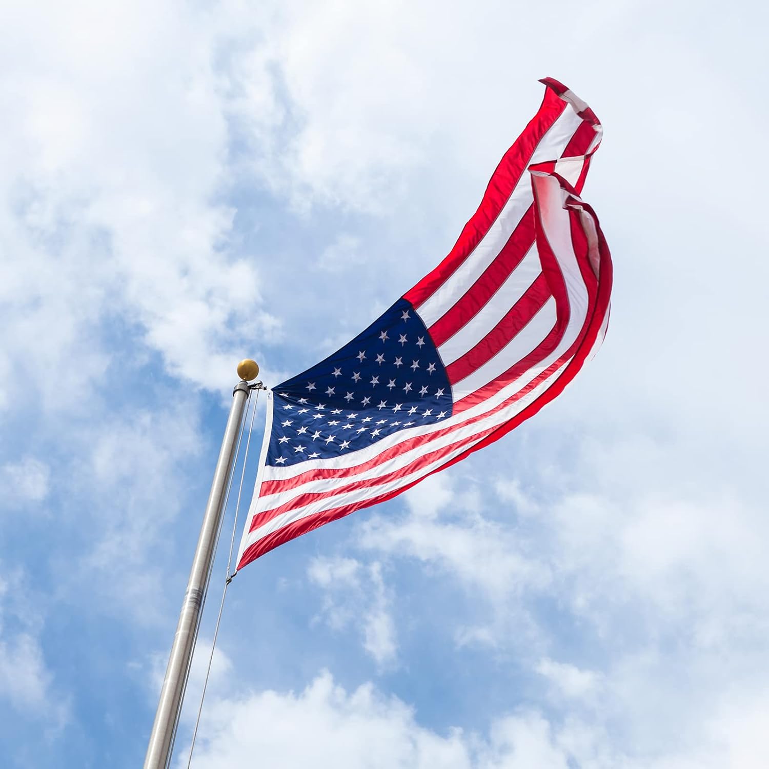American Flag USA Flag 6x10FT(180x300cm) Independence Day Flag 6ft x 10ft -Vivid Color and Double Stiched Print Flags 100% Polyester with 2 Brass Grommets for Outdoor