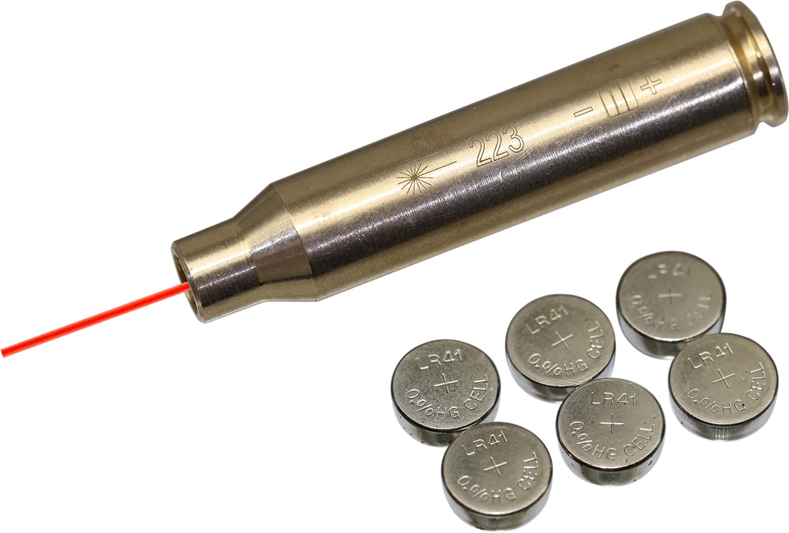 223 Bore Sight Red Dot Cartuccia con 2 set di batterie