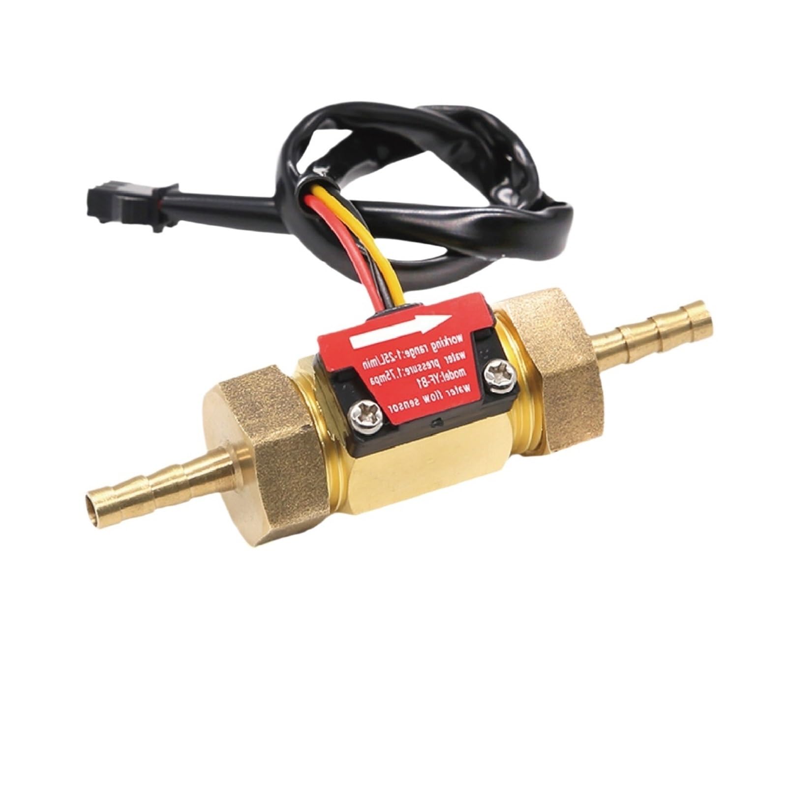 1 pz misuratore di portata in rame sensore di flusso d'acqua G1/2 tubo morbido in ottone effetto Hall con turbina for liquido in linea(B1-6mm)
