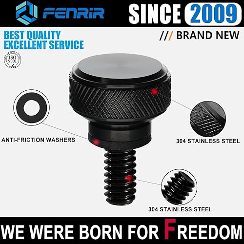 Miniatura 4 de Fenrir Tornillo de asiento de liberación rápida para motocicleta, acero inoxidable 304, acabado negro para 1997-ahora XG XL Sportster1200