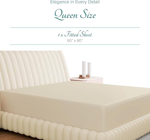 Miniatura 178 de Carressa Linen Sábana bajera ajustable 100% algodón tamaño King – Sábana bajera de 800 hilos King de algodón, lujosamente suave, refrescante