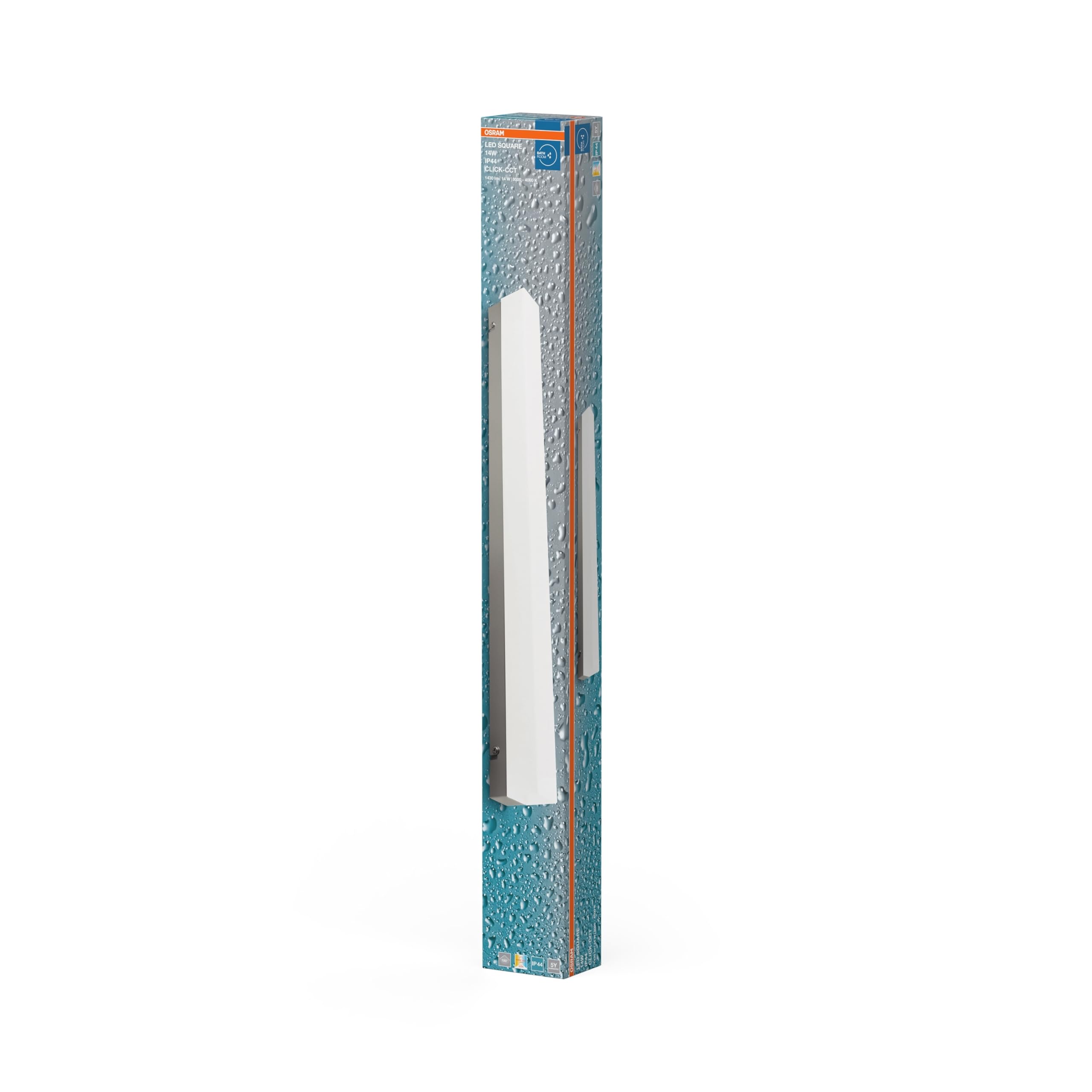 OSRAM LED Square aplique/plafón baño en blanco de aluminio, temp color ajustable con interruptor pared, protección IP44, montaje superficie interior