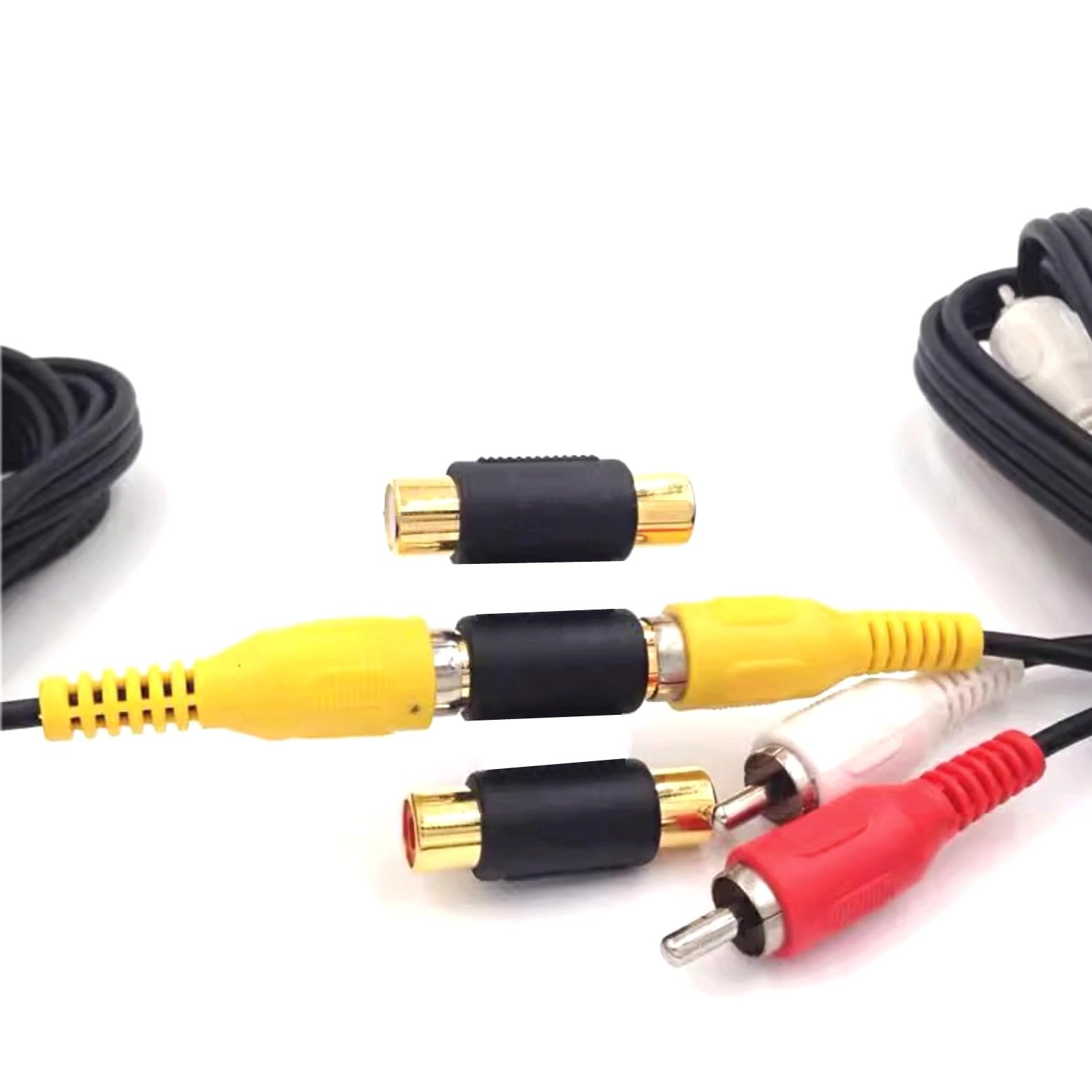 JZK Lot de 4 adaptateurs RCA femelle vers femelle, adaptateur de couplage phono, câble d'extension audio pour haut-parleurs, câble RCA, amplificateur, appareil photo, DVD, VCD