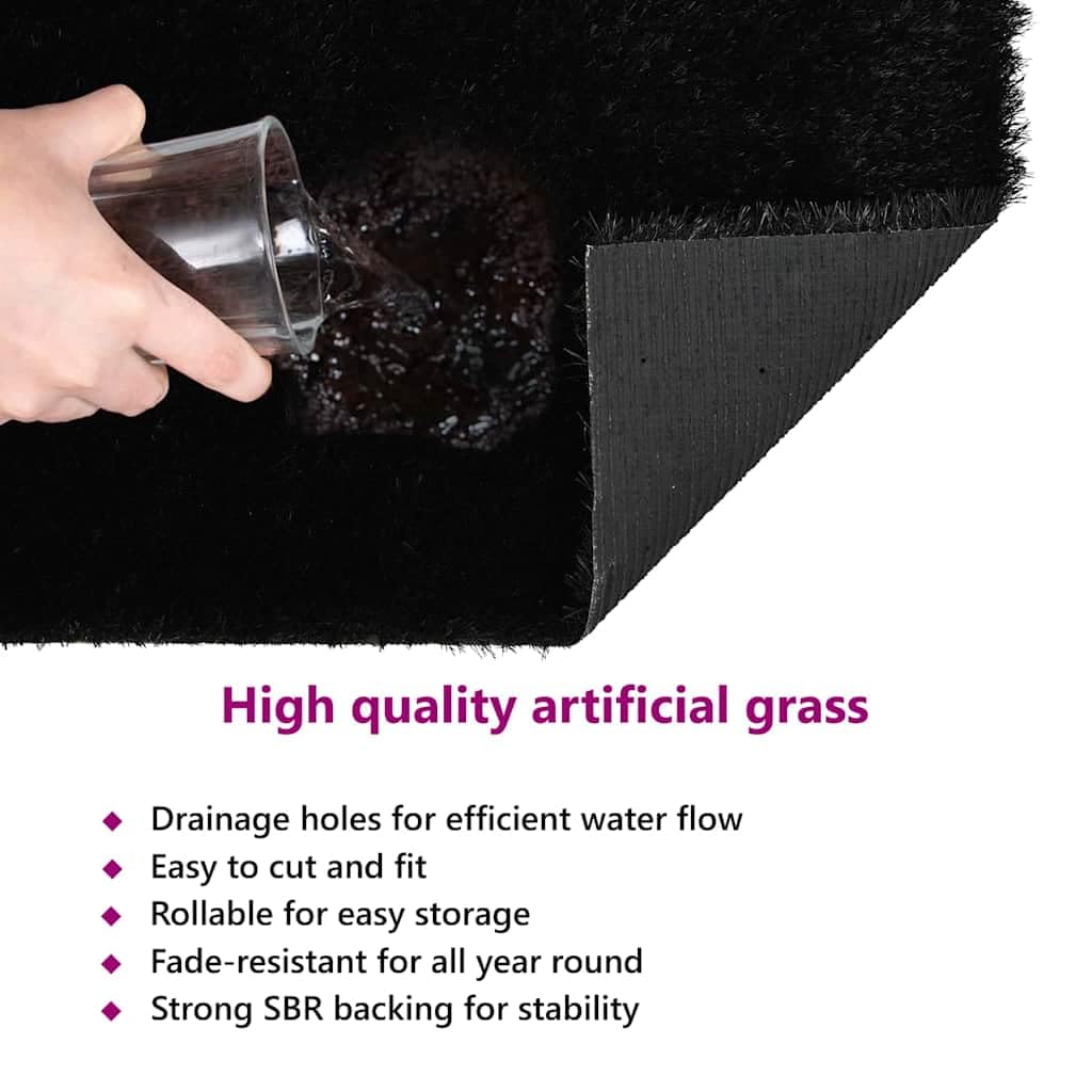vidaXL Erba Artificiale Nero 500 x 100 x 3 cm Polipropilene, Soluzioni per Erba Sintetica, Alternativa Bassa Manutenzione, Prato Eco-Friendly per Esterni e Giardini