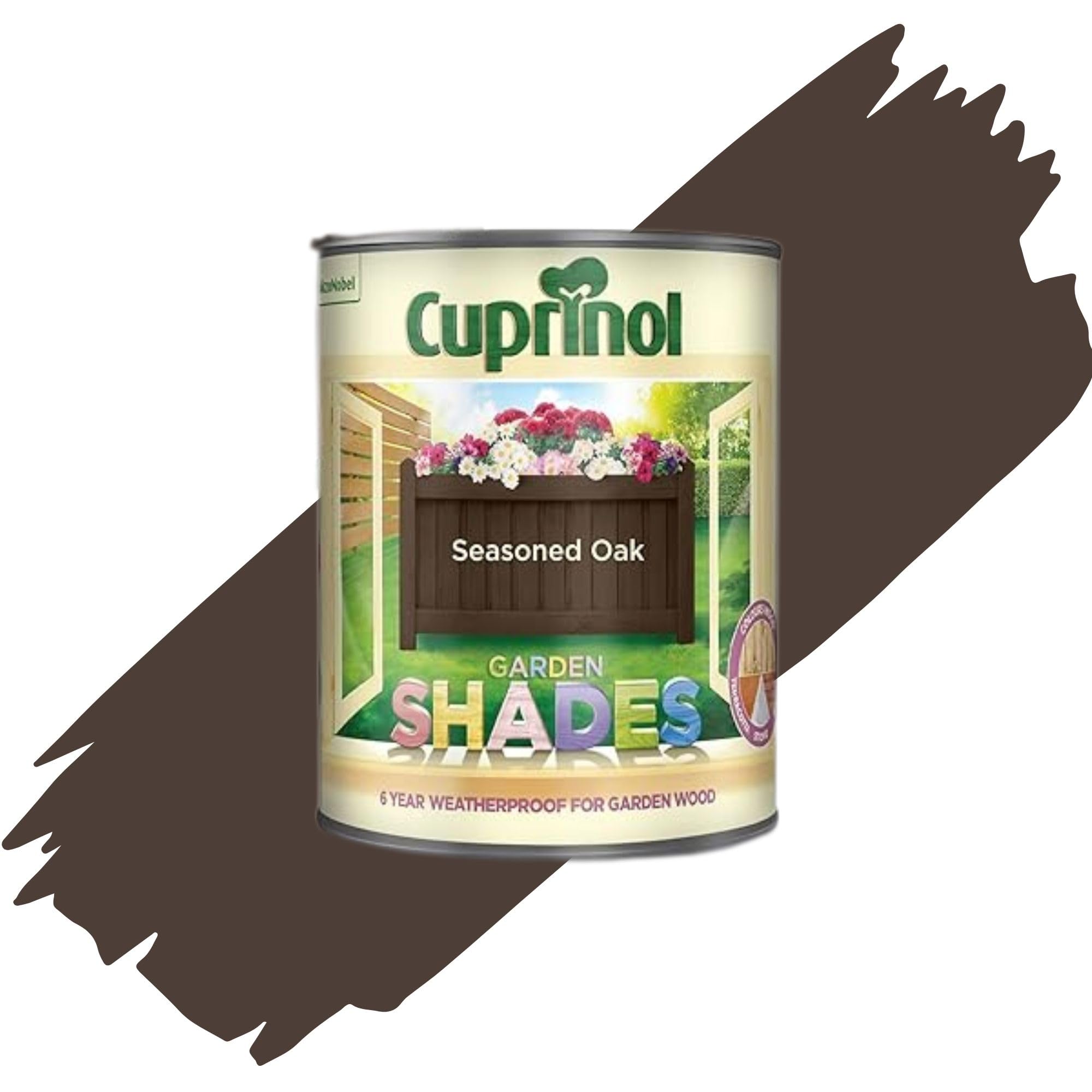 AOC24 2.5L Garden Shades Fence Paint, Outdoor Wood Paint For Garden Sheds, Furniture, Fences, Exterior Wood, Water Based Paints For Outdoor Surfaces, Brick, Pots (Seasoned Oak)