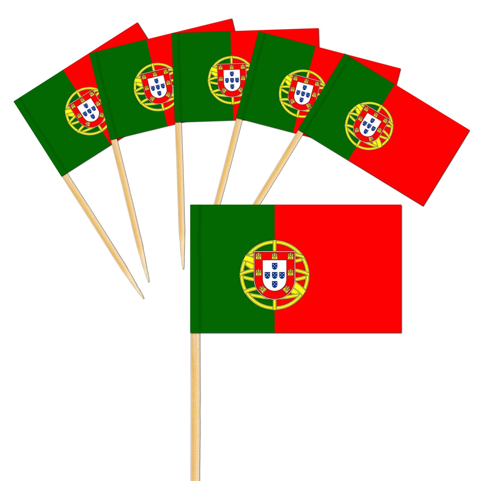 100pcs Portugal Toothpick Flags Cocktail Flag,Small Portuguese Flag Cupcake Cake Toppers Mini Portugal Flags On Sticks for Cake Decorations Sandwich Food Fifa World Cup 2026 Pub Royal Event Decoration