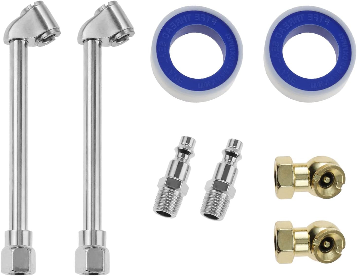 HZMONSTAR 8 Pieces Brass Air Chuck Set, 1/4" Closed Ball Air Chucks, 1