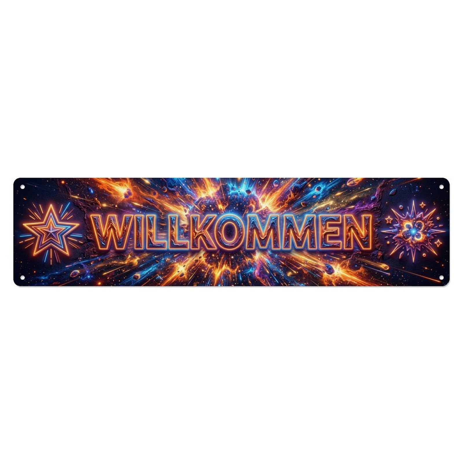 Neon Neon Supernova Explosion Welcome Metal Tin Sign