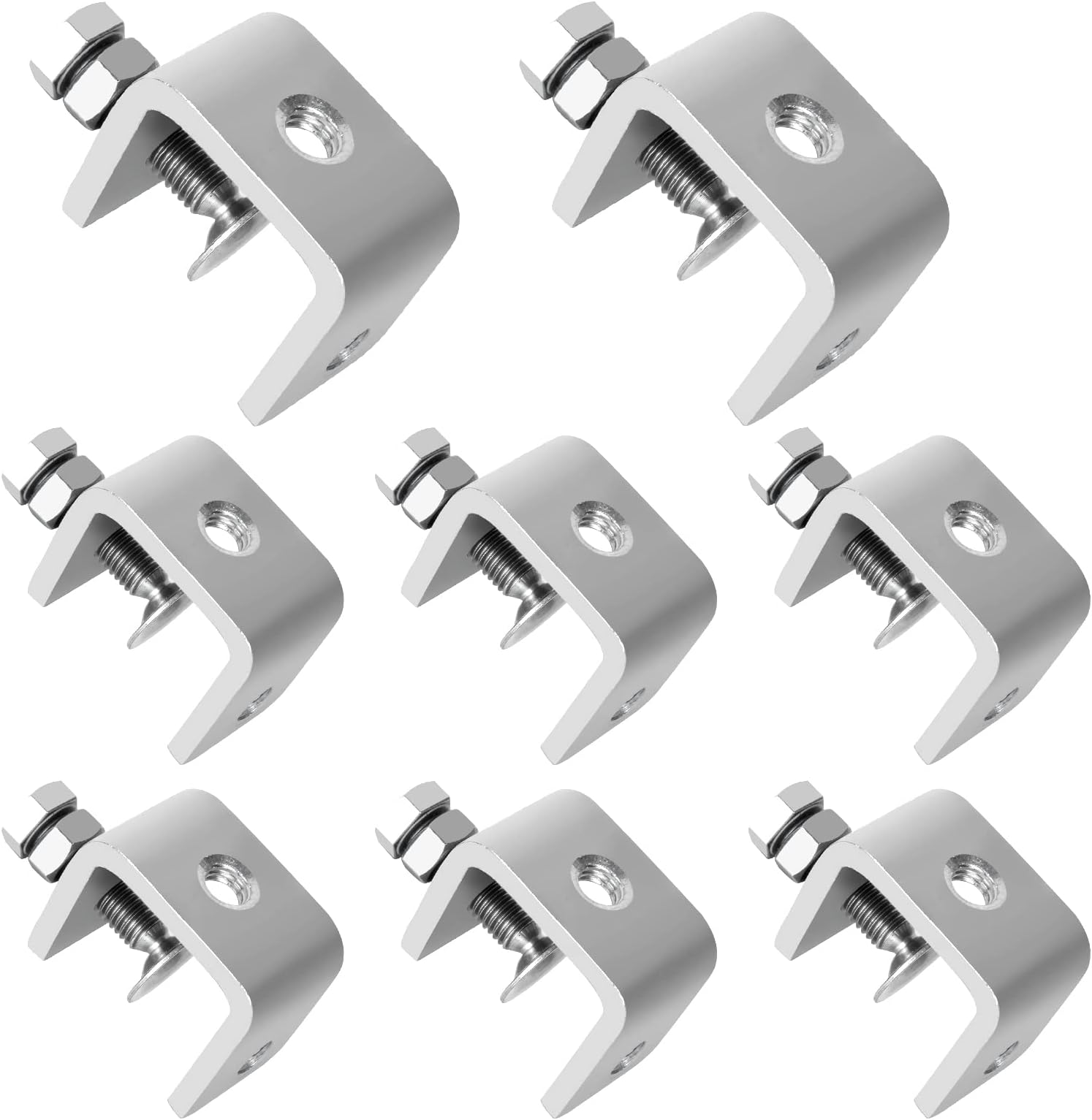 8PCS 1 Inch C Clamps, Heavy Duty 304 Stainless Steel C Clamp Small with Stable Wide Jaw Opening & I Beam Design, Desk Woodworking Clamp Tiger Clamp, Clamping Range 16-25mm