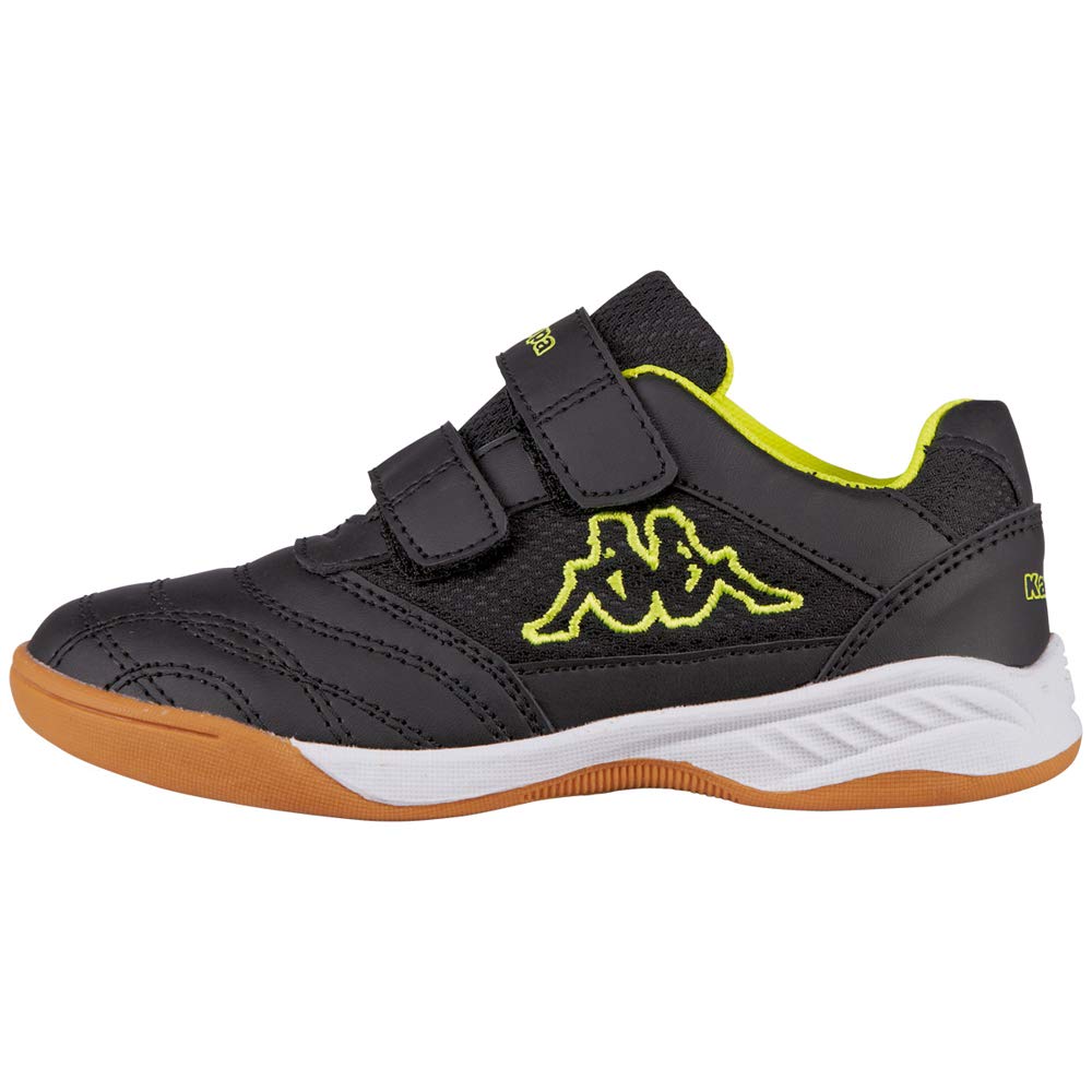 Kappa Kickoff T Unisex Kids, Scape per sport indoor Unisex - Bambini e ragazzi, Black Yellow, 39 EU
