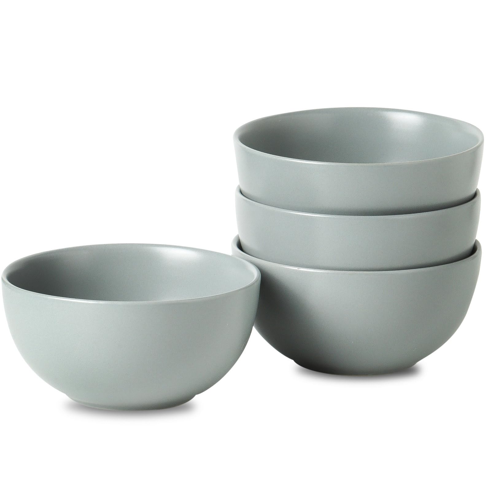 Cereal Bowls Set of 4, 24 oz Bowls for Kitchen, Ceramic Bowls for Salad, Fruit, Breakfast, Dessert, Stoneware Soup Bowls, Dishwasher & Microwave Safe, Pebble Gray