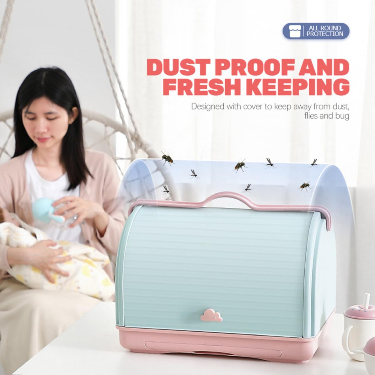 Gatuida Boîte de Séchage Organisateur de Rangement pour Bouteilles en Plastique Couvercle et Plateau Amovible pour Vaisselle et Tasse, Cuisine