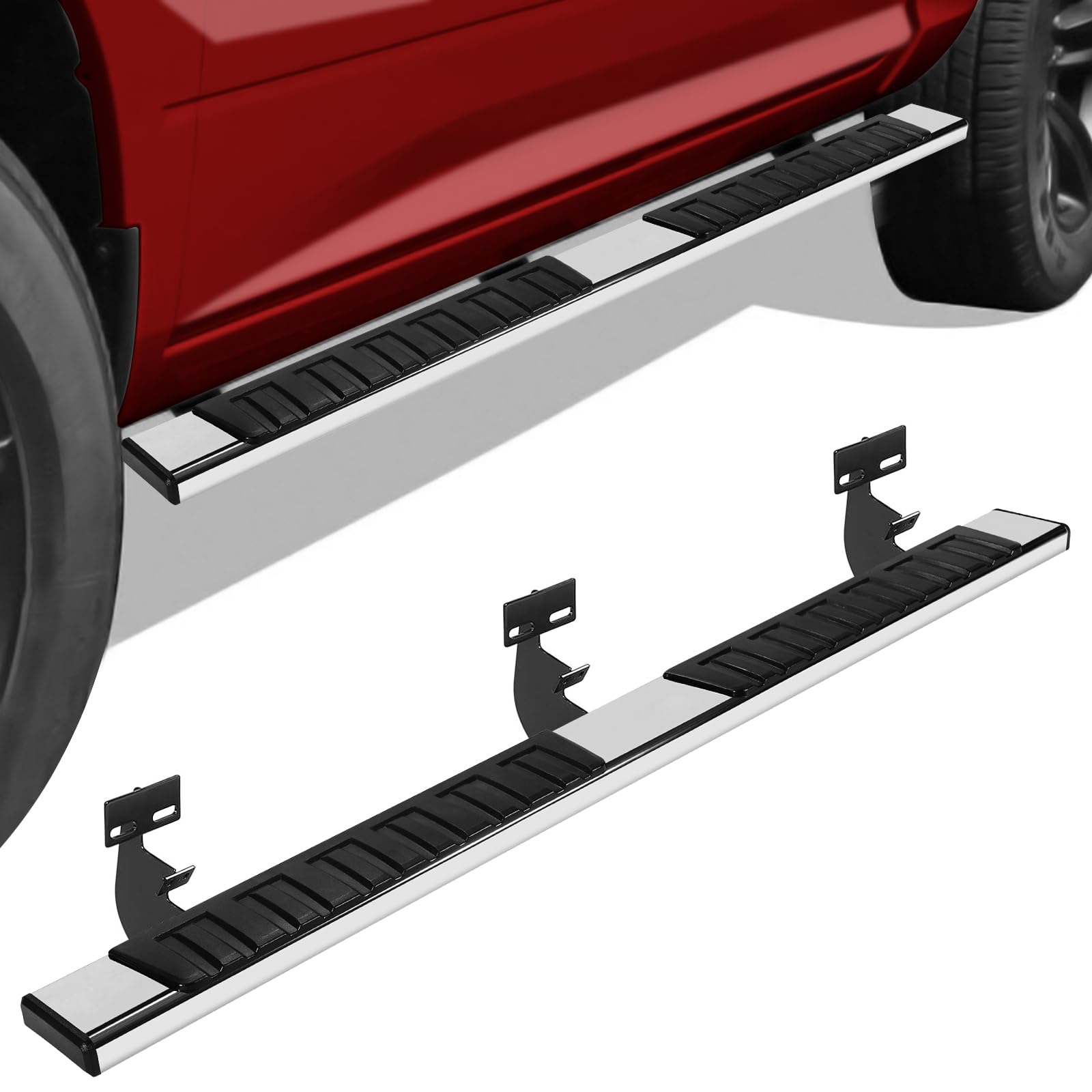 6.5" Running Boards for Dodge Ram 1500 Crew Cab 2009-2018 | Ram 2500 3500 2010-2024 | Pair Running Boards for Ram 1500 Classic 2019-2024 | Mirror Stainless Steel Nerf Bars | Side Steps for Truck