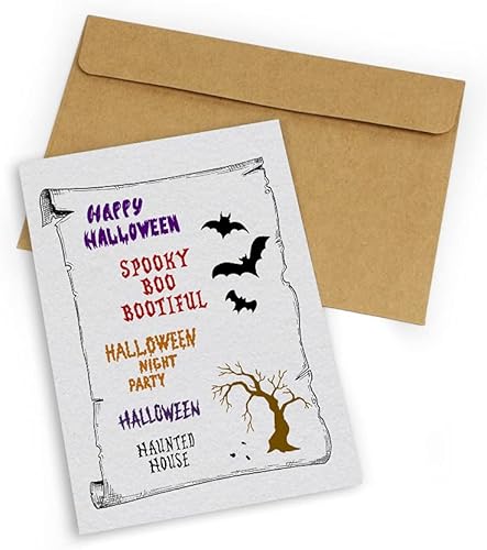 Miniatura 5 de Sellos transparentes de palabras de Halloween para hacer tarjetas, marco de árbol de murciélagos, sellos de goma transparente, sellos de letras para