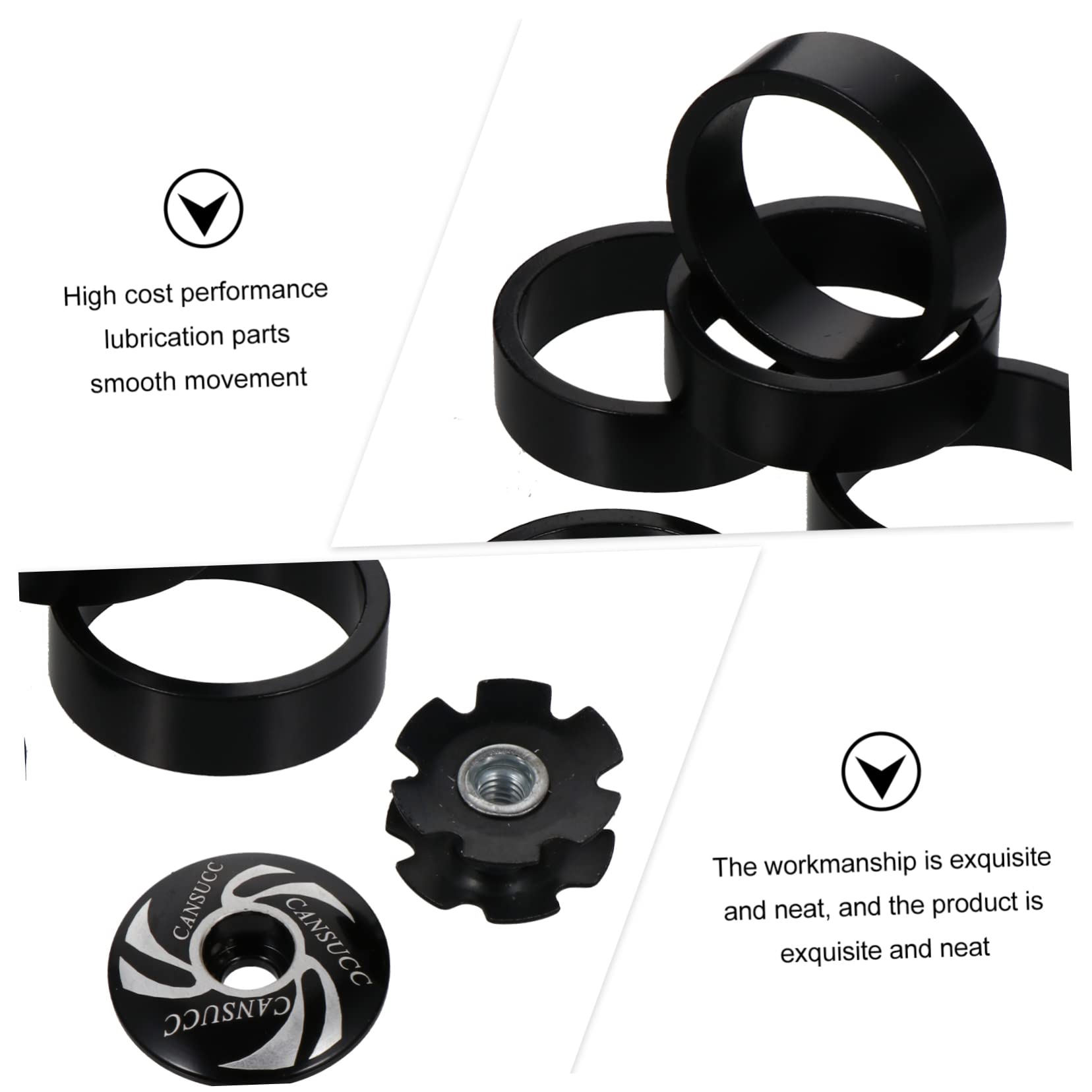 ibasenice 2sets Mountain Bike Bearing Kit Washer Fork Spacer for Enhanced Riding Comfort Cycling Accessory Black