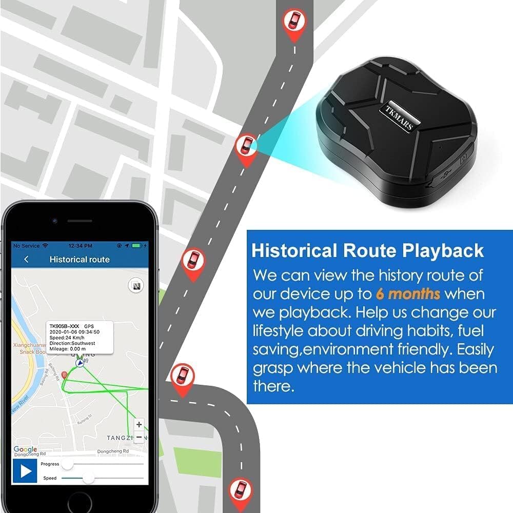 GPS Coche Localizador Rastreo en Tiempo Real 90 días de Larga Espera Vehículo Magnético Impermeable Rastreador Apto para Motos, Camiones