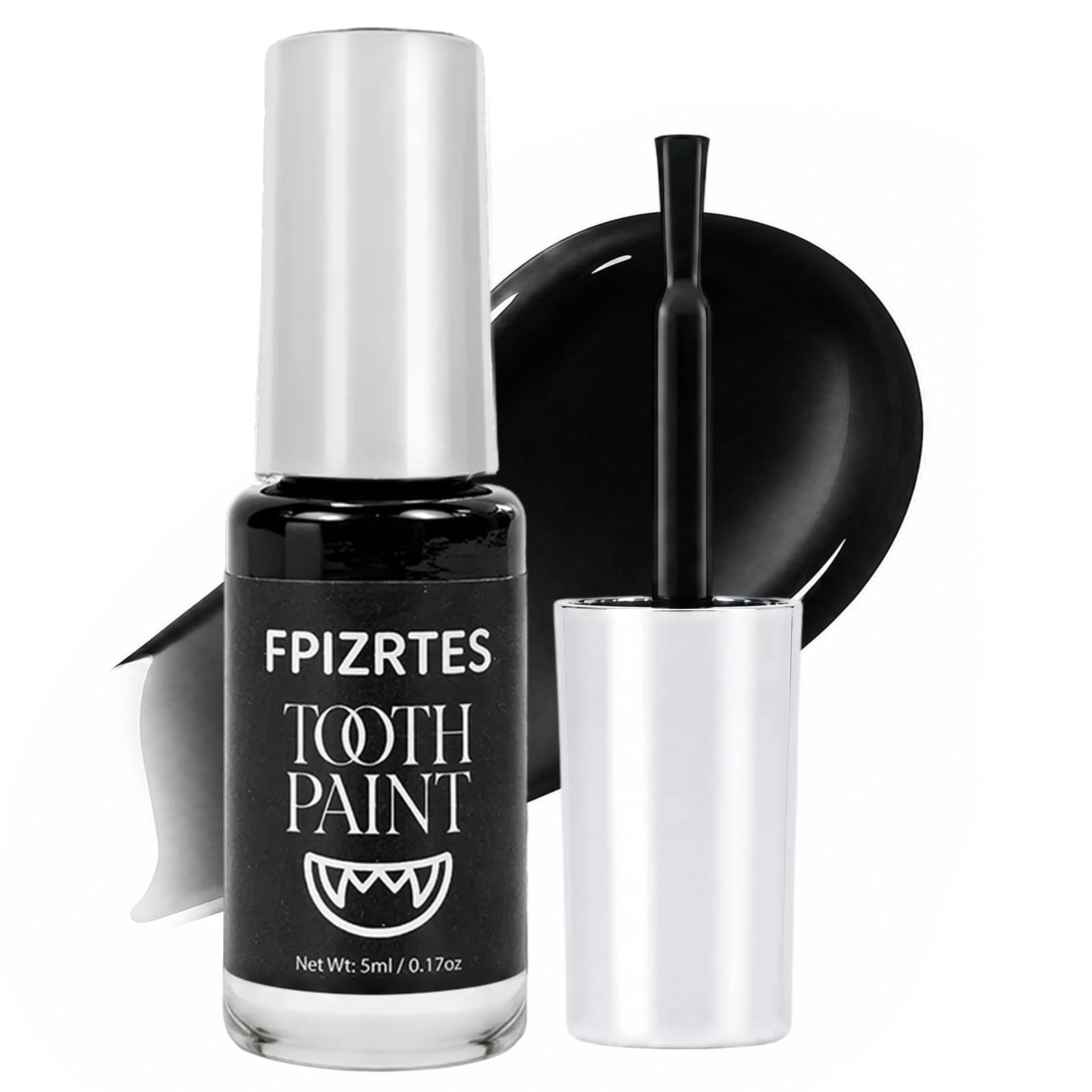 Tooth Paint, Halloween Black Teeth Paint, Professional Teeth Paint for Halloween Makeup, SFX Makeup, Black Tooth Paint for Cosplay, Temporary Tooth Makeup for Chipped, or Missing Tooth