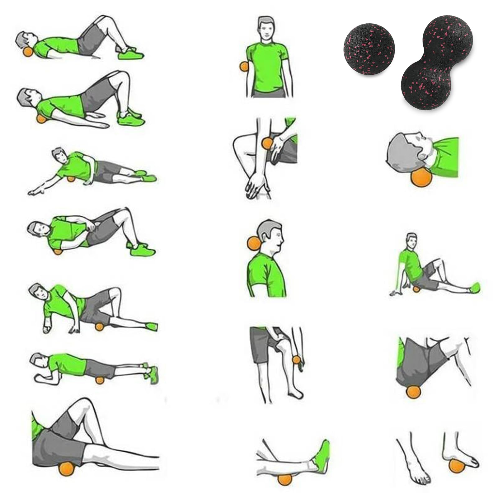 Pallina Massaggio Set, Peanut Massage Balle (rosa)