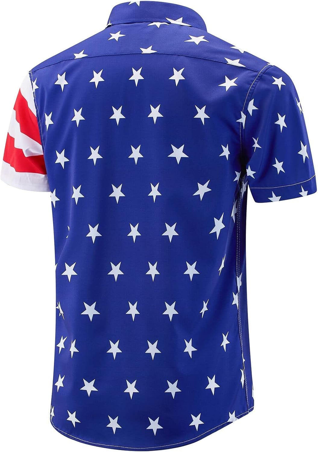 ENVMENST Men's American Flag Button Down Shirts Casual Short Sleeve Patriotic Hawaiian Shirt - Image 3