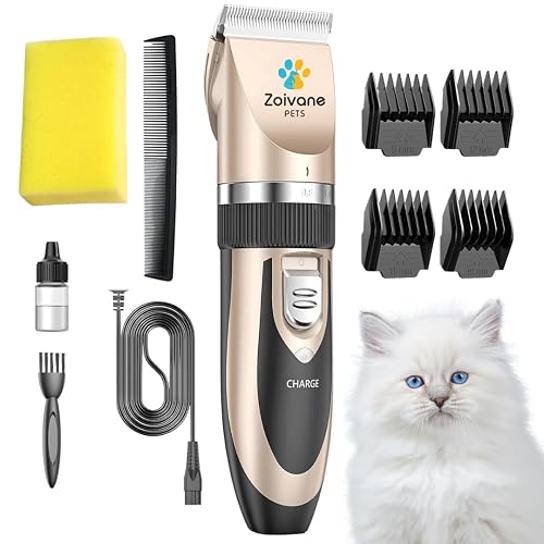 ZOIVANE Cat & Dog Trimmer | Silent Pet Grooming Clippers for Cats & Dogs Hair | Rechargeable Trimmer for Hair Cutting & Styling | Rechargable, Low Noise & Safe Blade