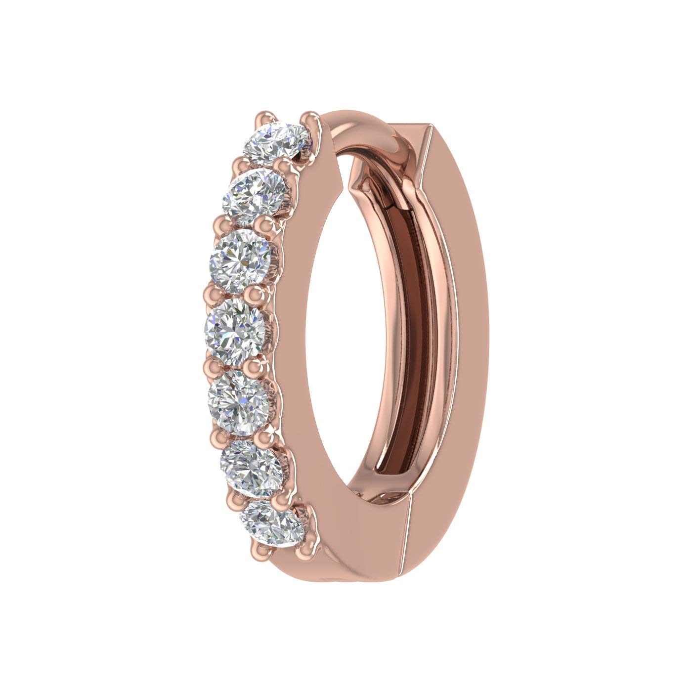 FINEROCK 0.13 Carat 7-Stone Diamond Nose Pin in 14K Gold (I1-I2 Clarity)