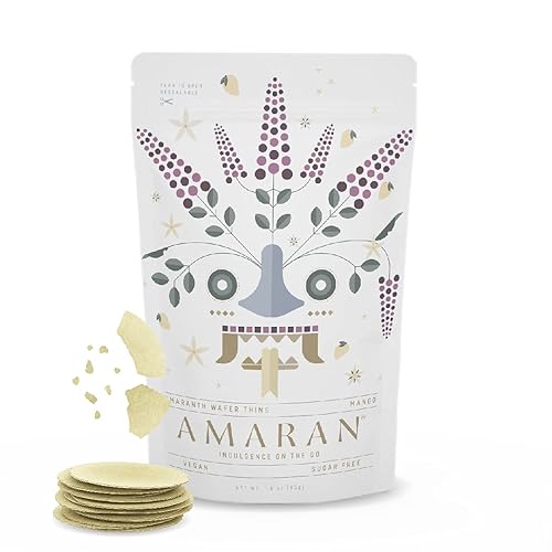 Amaran Obleas finas de harina de amaranto, aperitivos bajos en calorías, aperitivos saludables para adultos, obleas de proteínas, aperitivos veganos