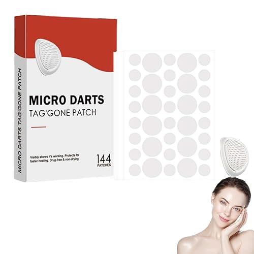 Pro Microdarts - Parche natural para el cuidado de la piel y la cara, 144 unidades (1 unidad) parches hidrocoloides para acné, parches para
