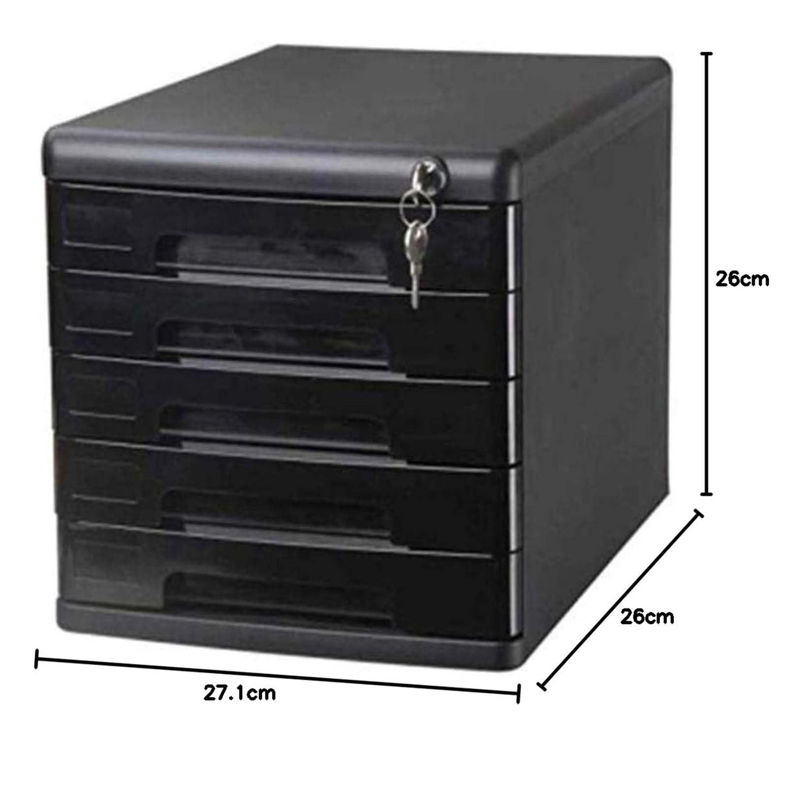 Rangement Bureau Classeur Verrouillable, Boîte De Rangement À Tiroirs A4 À Plusieurs Niveaux, Organiseur De Bureau Pour Documents, Boîte De Rangement Pour Étiquettes D'indexation