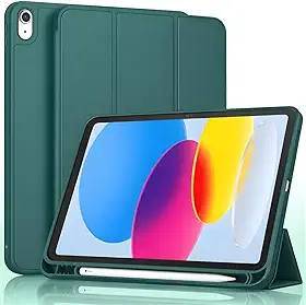 Capa para iPad 11ª/10ª Geração (A16 – 2025/2022) 10,9” – Case Slim Magnética com Despertar Automático, Suporte Ajustável e Porta Pencil (Verde Escuro)