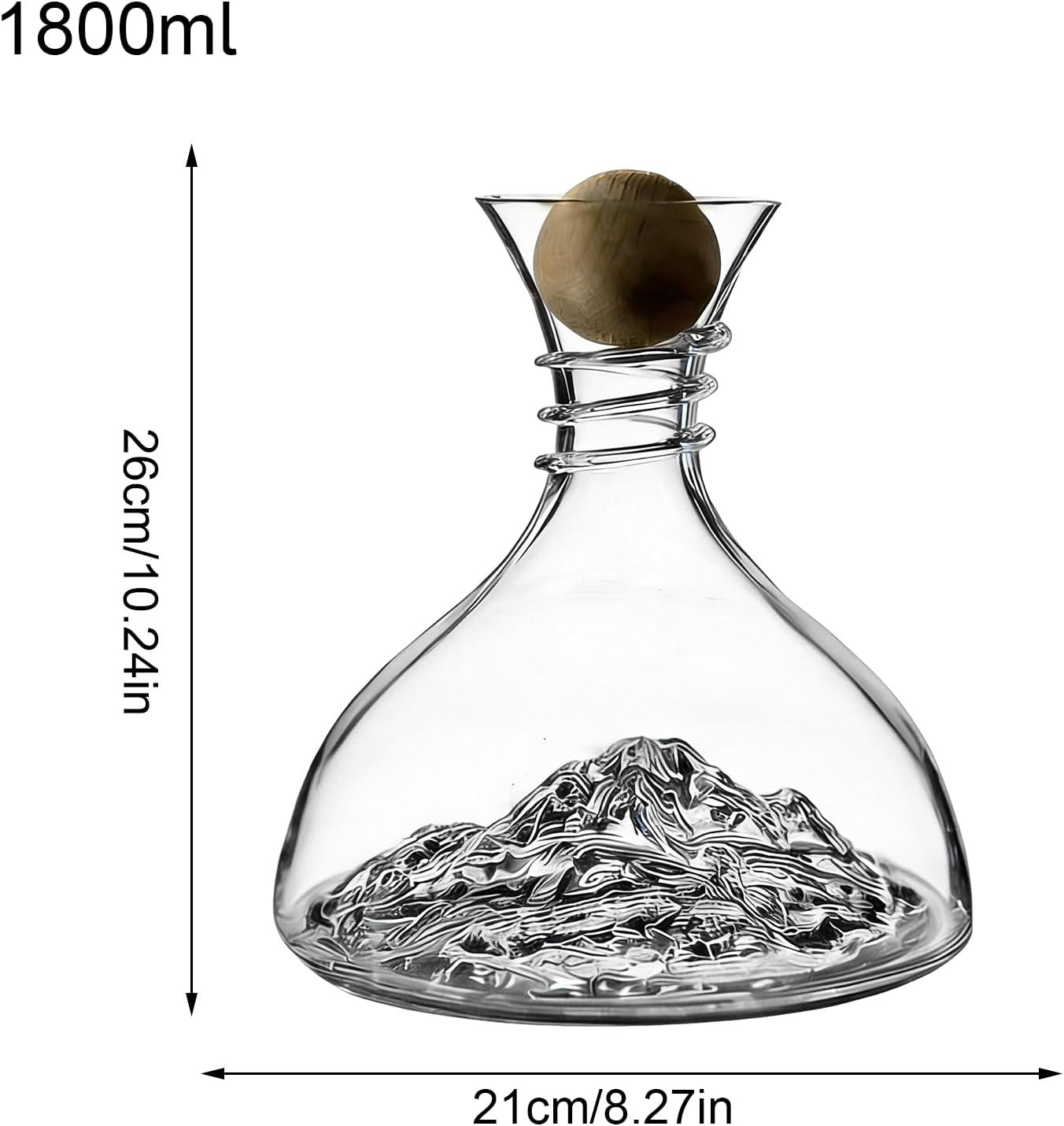 Wine Decanter, 1800ml Large Capacity Glass Serveware for Enhanced Aeration with Elegant crystal clears Design, Premium Wine Aerator Carafe, for Home Restaurant Dinner Party Tasting Event Wedding Bar