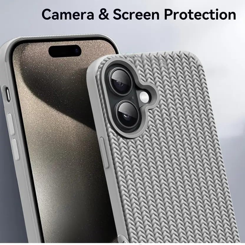 Image of Compatible with iPhone 17 | Premium Textured Microfiber Candy Protective Case | Shock-Absorbing Back Cover with Enhanced Camera Guard (Gray)