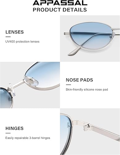 Miniatura 5 de Gafas de sol ovaladas retro para mujer, tonos clásicos de moda Y2k Sunnies AP3747