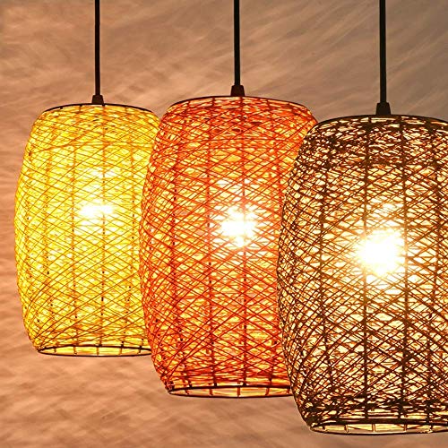 Lámpara de mimbre retro E27 elimina la luz fría de tu comedor con estilo 8